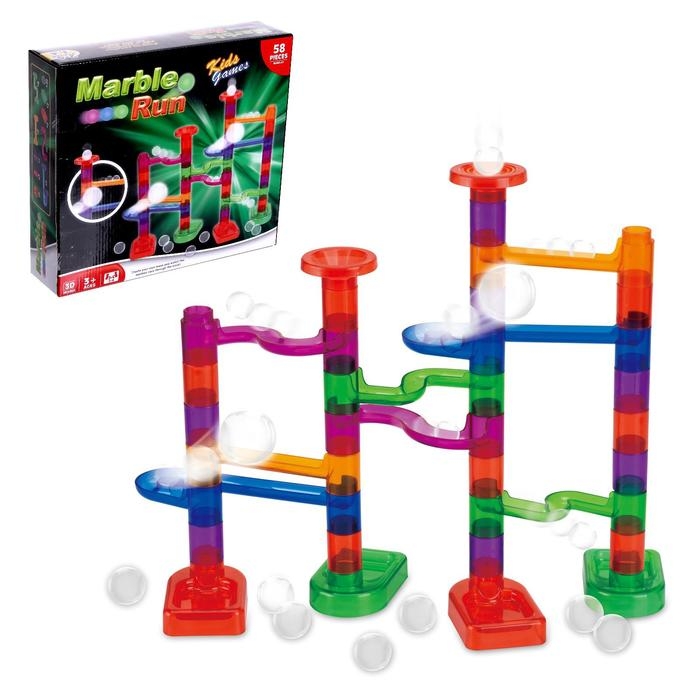 Конструктор &laquo;Трубчатые лабиринты&raquo;, кристаллические детали, 58 элементов