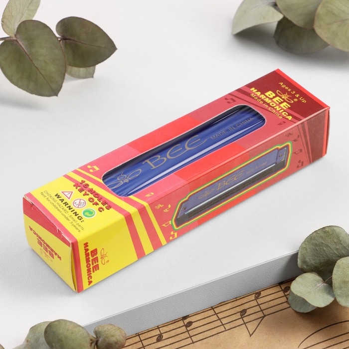 Губная гармошка Bee DF16A Blue, 16 отверстий Губная гармошка Bee DF16A Blue, 16 отверстий