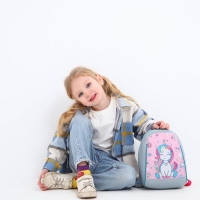 Рюкзак школьный детский для девочки «Единорожка», 20х13х26, отд на молнии, сиреневый Рюкзак школьный детский для девочки «Единорожка», 20х13х26, отд на молнии, сиреневый