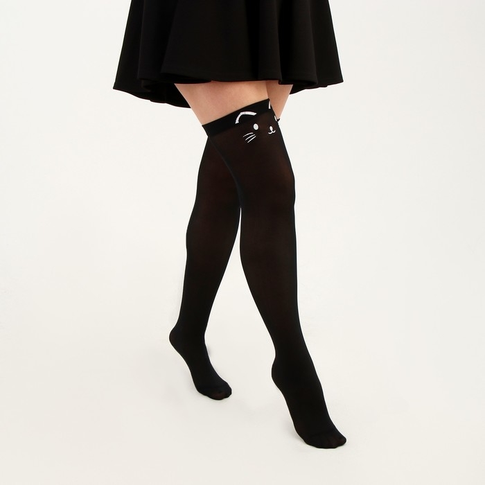 Карнавальный чулки «Кошечка», цвет чёрный, р. М Карнавальный чулки «Кошечка», цвет чёрный, р. М