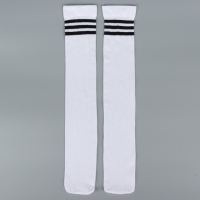 Гольфы для девочек школьные, цвет белый с полосками