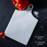 Блюдо керамическое для подачи Доляна &laquo;Гриль&raquo;, 18&times;28 см, цвет белый