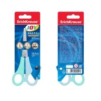 Ножницы детские ErichKrause Joy Pastel, 13.5 см, с закруглёнными концами лезвий и линейкой, блистер, МИКС