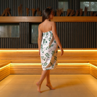 Полотенце для бани &laquo;Эвкалипт&raquo; женское парео, 80х150&plusmn;4 см, 100% хлопок, ваф. полотно, 160 гр/м2