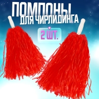 Помпоны 2 шт, цвет красный Помпоны 2 шт, цвет красный