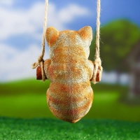 Подвесной декор "Котенок" 10х10х15см рыжий Подвесной декор "Котенок" 10х10х15см рыжий