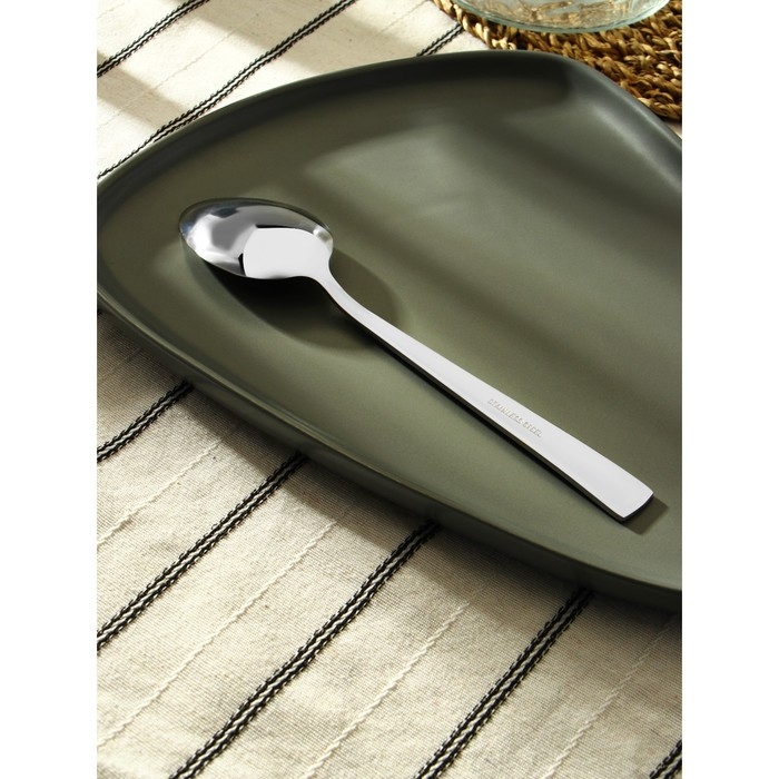 Ложка столовая из нержавеющей стали «Хоккайдо», длина 20,5 см, цвет серебряный Ложка столовая из нержавеющей стали «Хоккайдо», длина 20,5 см, цвет серебряный