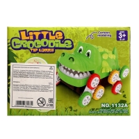 Машинка-перевёртыш &laquo;Крокодил&raquo;, работает от батареек, цвет зеленый