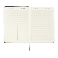 Ежедневник недатир A5 136л кожзам deVENTE. Marble,тв обл с пор,тис ф,перф,ляс,кр бл70,зел