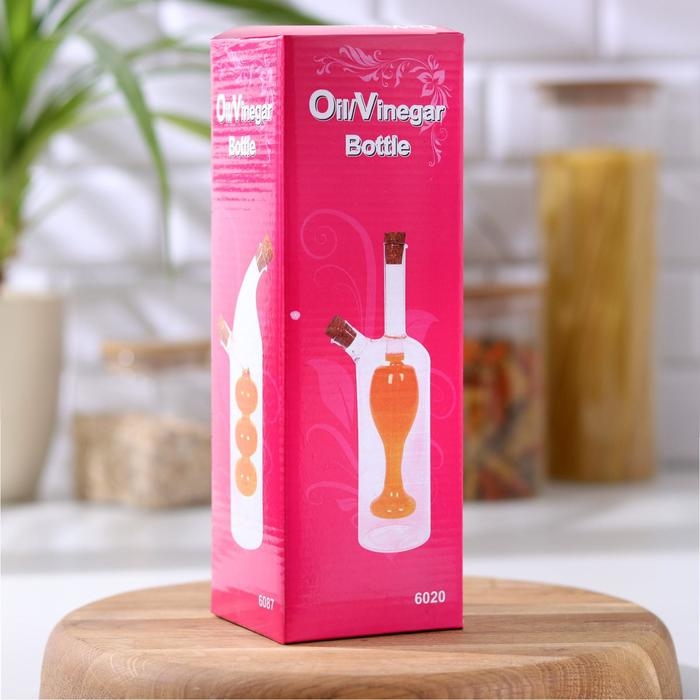 Бутыль стеклянная для соусов и масла 2 в 1 &laquo;Фьюжн. Эстет&raquo;, 280/75 мл, 8&times;6,5&times;24 см