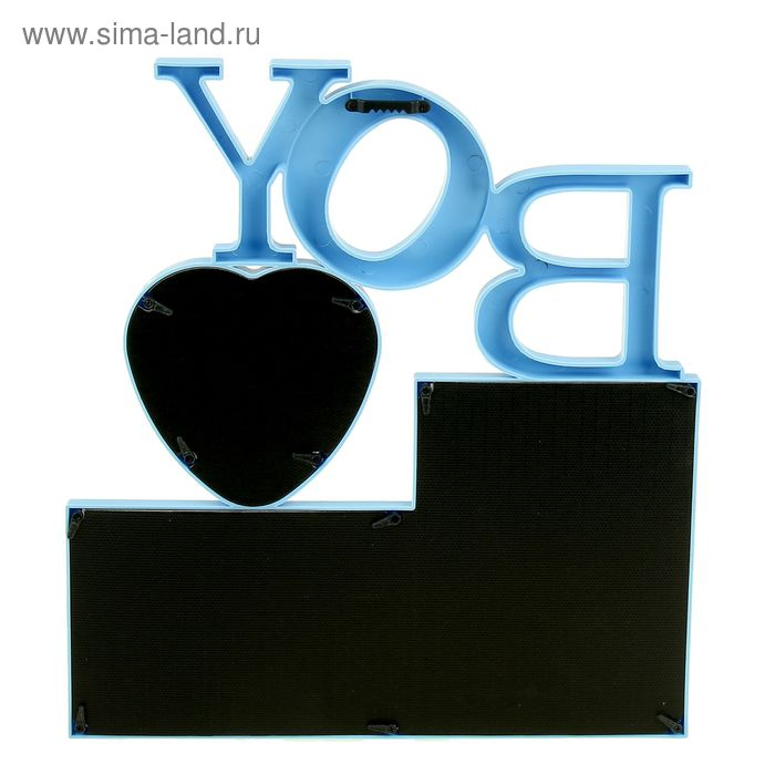 Фоторамка пластик на 3 фото 10х10 см, 10х15 см, 13х18 см Фоторамка пластик на 3 фото 10х10 см, 10х15 см, 13х18 см "Мальчик" синяя 35,5х32х2 см