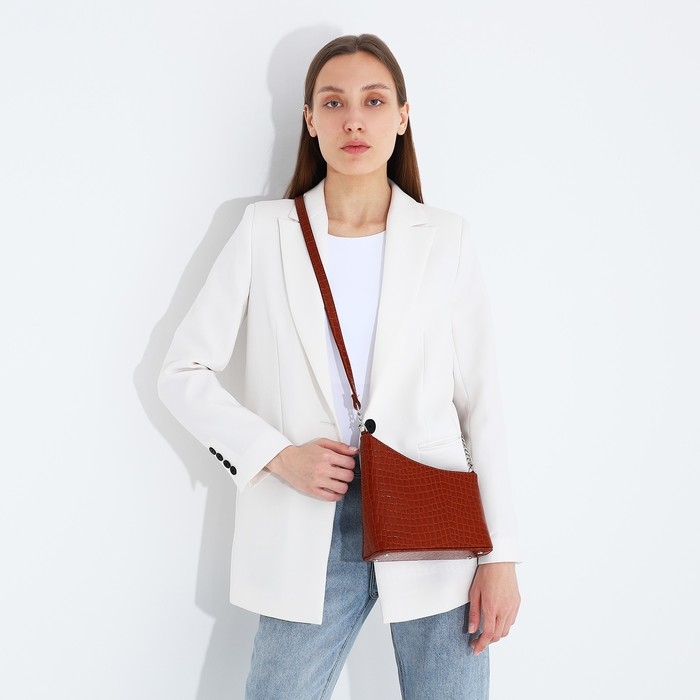 Сумка кросс-боди Сумка кросс-боди "Оливи" на молнии, наружный карман, цвет коричневый