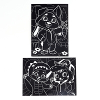 Гравюра детская &laquo;Мои друзья&raquo; с цветным эффектом, набор 2 шт, А6