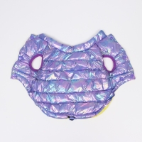 Куртка для собак двухсторонняя с утяжкой, размер 10 (ДС 25, ОГ 34,ОШ 24),фиолетовая/жёлтая Куртка для собак двухсторонняя с утяжкой, размер 10 (ДС 25, ОГ 34,ОШ 24),фиолетовая/жёлтая