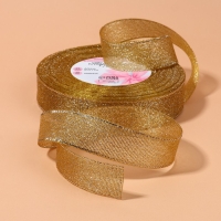 Лента парчовая, 20 мм, 23 &plusmn; 1 м, цвет бежевый №035