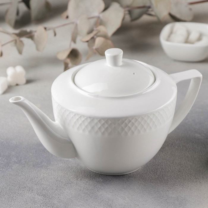 Чайник фарфоровый заварочный Wilmax &laquo;Юлия Высоцкая&raquo;, 900 мл, цвет белый