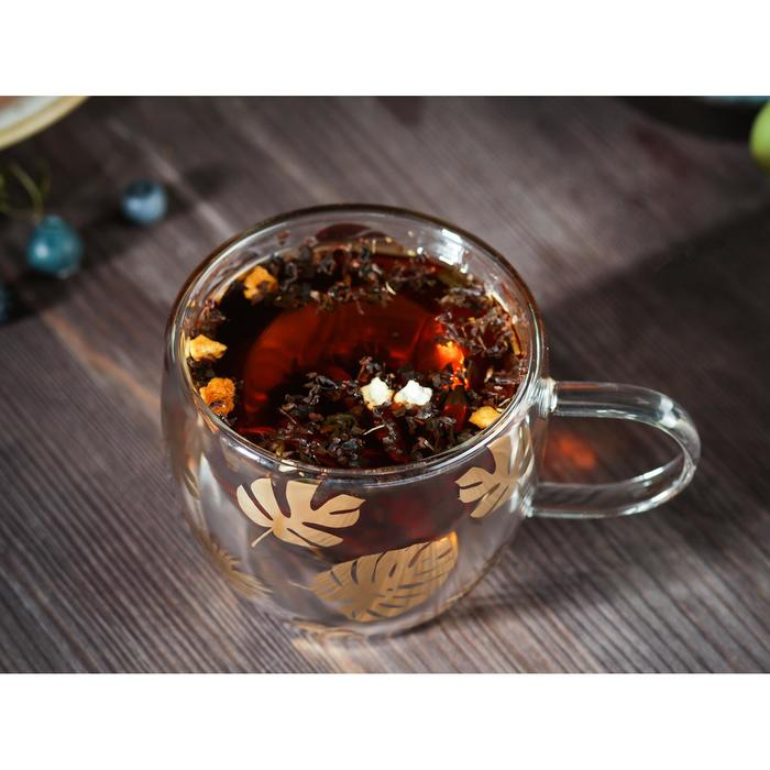 Кружка стеклянная с двойными стенками Magistro «Дуо. Тропики», 160 мл, 12,5×9×7,5 см Кружка стеклянная с двойными стенками Magistro «Дуо. Тропики», 160 мл, 12,5×9×7,5 см