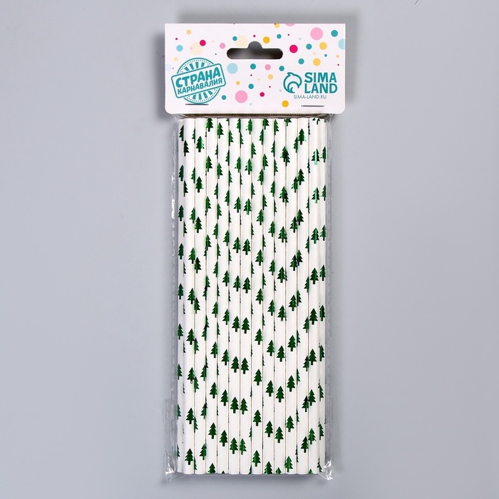 Трубочка для коктейля &laquo;Ёлочки&raquo;, набор 25 шт.