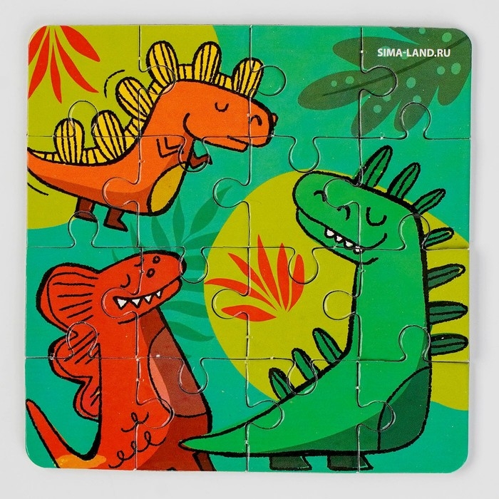 Антистресс сквиш мялка с пазлом &laquo;Динозаврики&raquo;