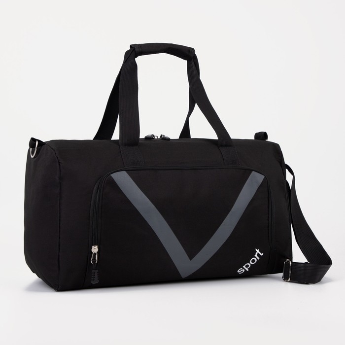 Сумка спортивная на молнии, отдел для обуви, наружный карман, средний размер, цвет чёрный Сумка спортивная на молнии, отдел для обуви, наружный карман, средний размер, цвет чёрный