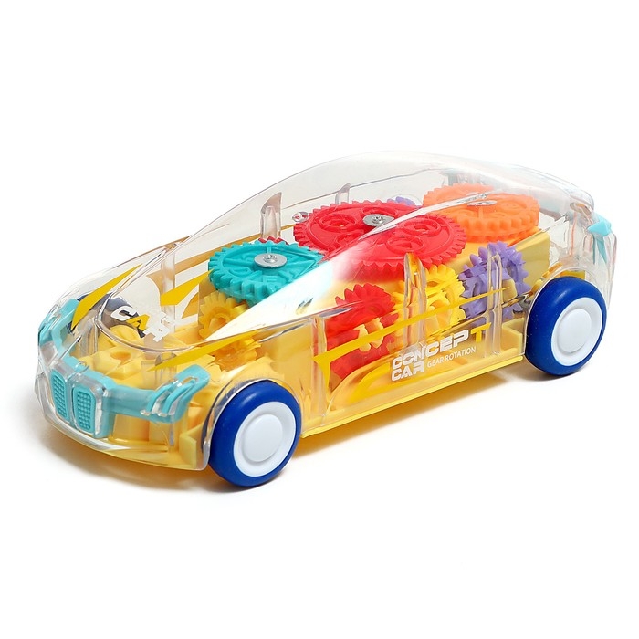 Машина &laquo;Шестерёнки&raquo;, инерция, свет, цвет МИКС