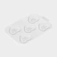 Форма для шоколада и конфет пластиковая &laquo;Сердечный порыв&raquo;, 6&times;6,8&times;0,77 см, цвет прозрачный