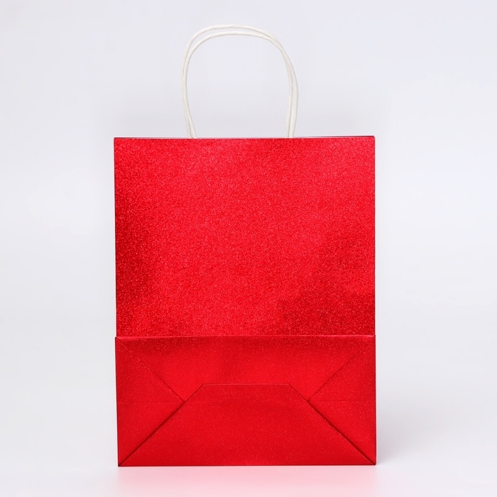 Пакет подарочный бумажный с глиттером красный, 21 х 11 х 27 см Пакет подарочный бумажный с глиттером красный, 21 х 11 х 27 см