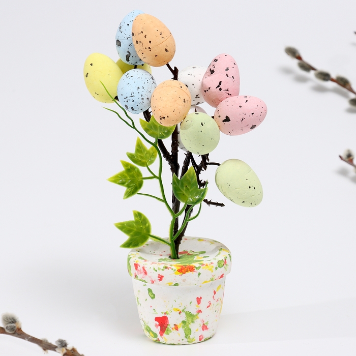 Декор пасхальный &laquo;Яйца в горшке&raquo; 9 &times; 11 &times; 22 см
