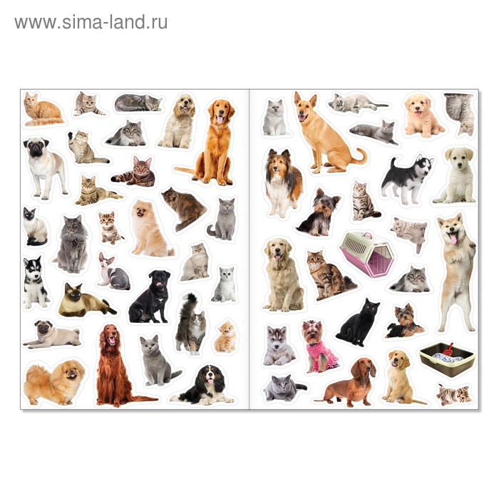 Наклейки многоразовые &laquo;Кошки и собаки&raquo;, формат А4