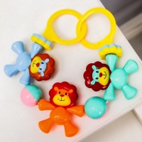 Растяжка на коляску/кроватку &laquo;Львята&raquo;, 3 игрушки с погремушками, цвет МИКС, Крошка Я