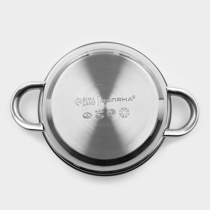 Кастрюля с крышкой из нержавеющей стали Доляна «Классика», 1,5 л, d=17,5 см, капульное дно Кастрюля с крышкой из нержавеющей стали Доляна «Классика», 1,5 л, d=17,5 см, капульное дно