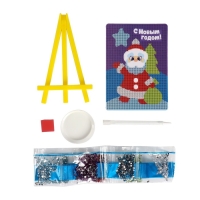 Алмазная мозаика на новый год с частичным заполнением для детей на подставке «Дед Мороз», 10 х 15 см, новогодний набор для творчества Алмазная мозаика на новый год с частичным заполнением для детей на подставке «Дед Мороз», 10 х 15 см, новогодний набор для творчества