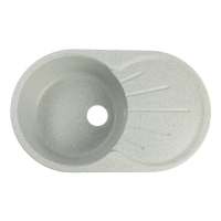 Мойка для кухни из камня ZEIN 110/Q10, 730 х 450 мм, овальная, перелив, цвет светло-серый Мойка для кухни из камня ZEIN 110/Q10, 730 х 450 мм, овальная, перелив, цвет светло-серый