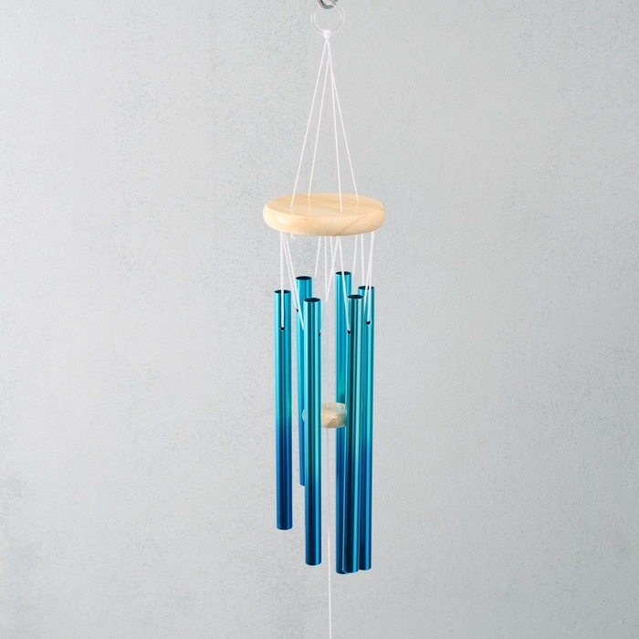 Музыка ветра металл Музыка ветра металл "Градиент" голубой 6 трубок 75 см