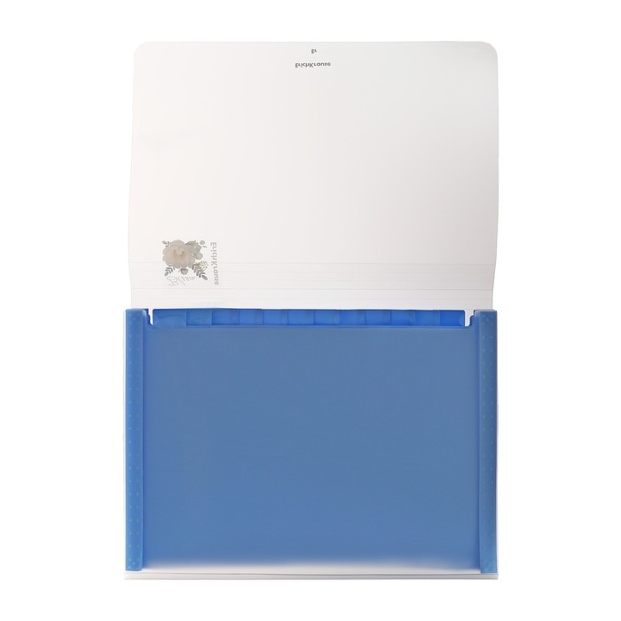 Папка-картотека, А4, 12 отделений, 550 мкм, ErichKrause Папка-картотека, А4, 12 отделений, 550 мкм, ErichKrause "Matt Pastel Bloom", на резинке, тиснение "песок", микс