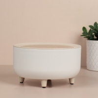 Органайзер для хранения косметических принадлежностей, Push-to-Open, с крышкой, d = 19,5 × 11 см цвет белый/коричневый Органайзер для хранения косметических принадлежностей, Push-to-Open, с крышкой, d = 19,5 × 11 см цвет белый/коричневый