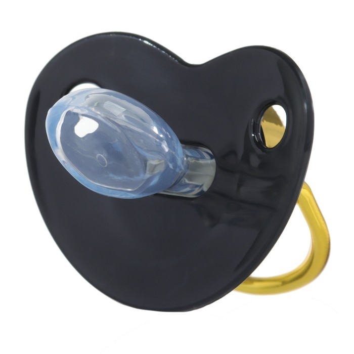 Соска - пустышка силиконовая ортодонтическая «Наш ангел», от 12 мес., с колпачком, цвет черный/золото, стразы Соска - пустышка силиконовая ортодонтическая «Наш ангел», от 12 мес., с колпачком, цвет черный/золото, стразы