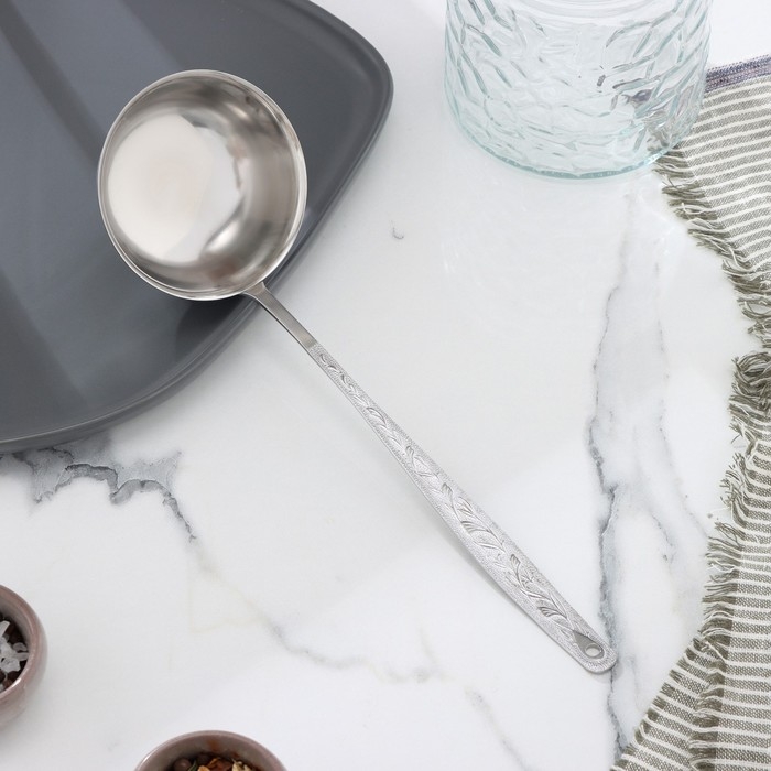 Ложка разливательная малая &laquo;Уралочка&raquo;, длина ручки=21,5 см, толщина 2 мм (М13)