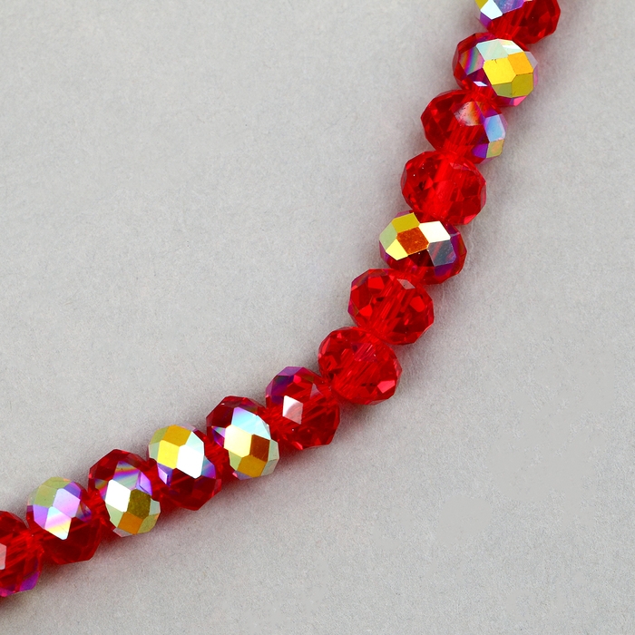 Бусины из стекла, набор 72 шт., размер 1 шт. &mdash; 8 мм, цвет красный