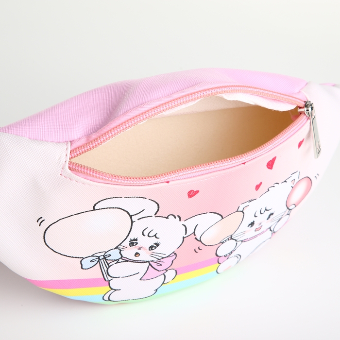 Сумка поясная детская на молнии, цвет розовый Сумка поясная детская на молнии, цвет розовый