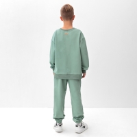 Костюм (свитшот и брюки) детский MINAKU, цвет оливы, рост 128 см