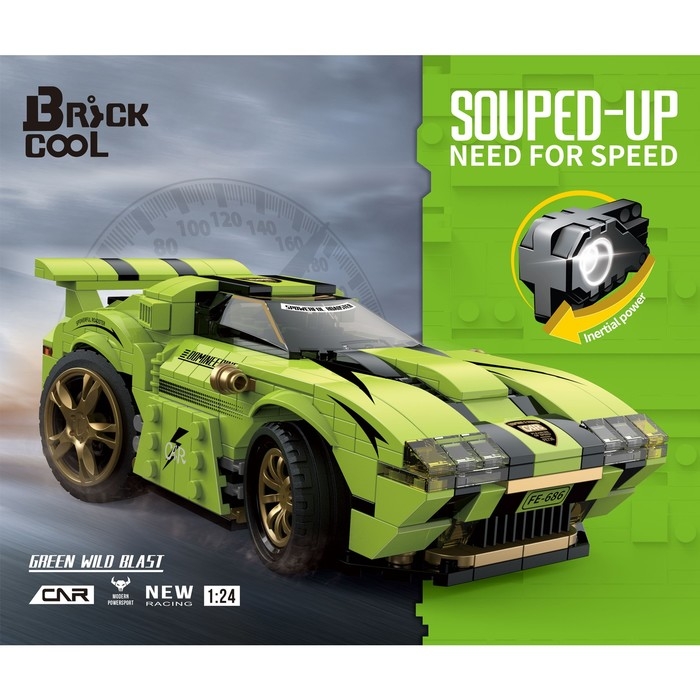 Конструктор Гонка «Цикада», инерционный механизм, 443 детали Конструктор Гонка «Цикада», инерционный механизм, 443 детали