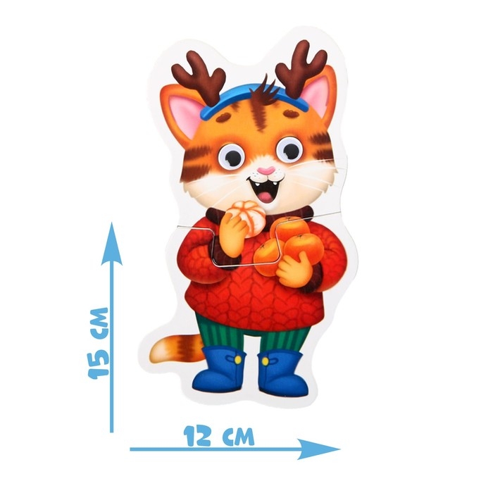 Макси-пазлы с глазками &laquo;Новый год&raquo;, 4 пазла, 8 деталей