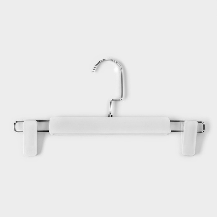 Вешалка для брюк и юбок Доляна, 31&times;16 см, с зажимами, цвет белый