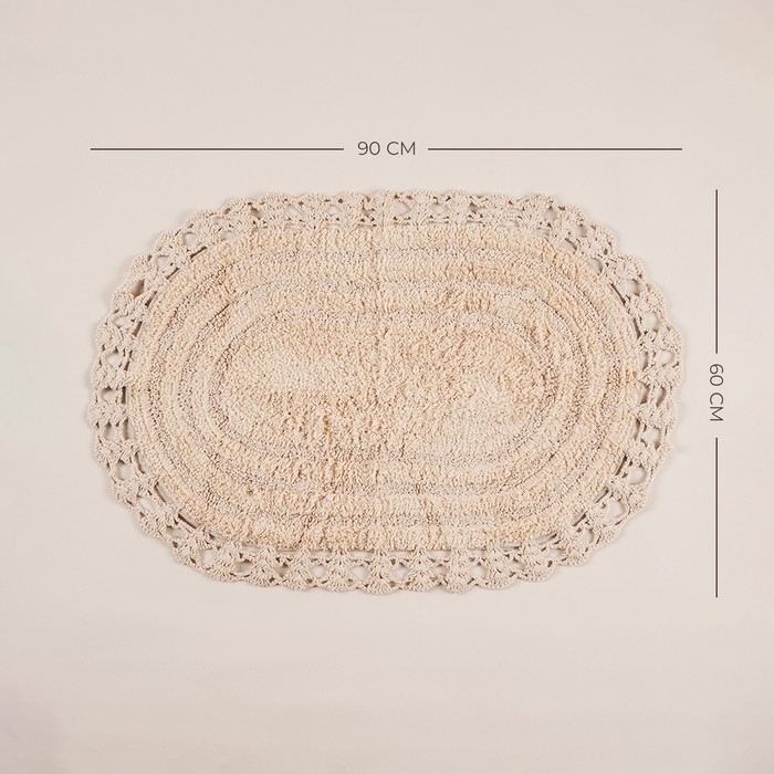 Ковер для ванны SL Home, хлопок, 60×90 см, цвет белый Ковер для ванны SL Home, хлопок, 60×90 см, цвет белый