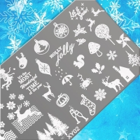 Новый год! Диск для стемпинга металлический &laquo;Праздничные олени&raquo;, 12 &times; 6 см