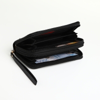 Кошелёк женский на молниях, цвет чёрный Кошелёк женский на молниях, цвет чёрный