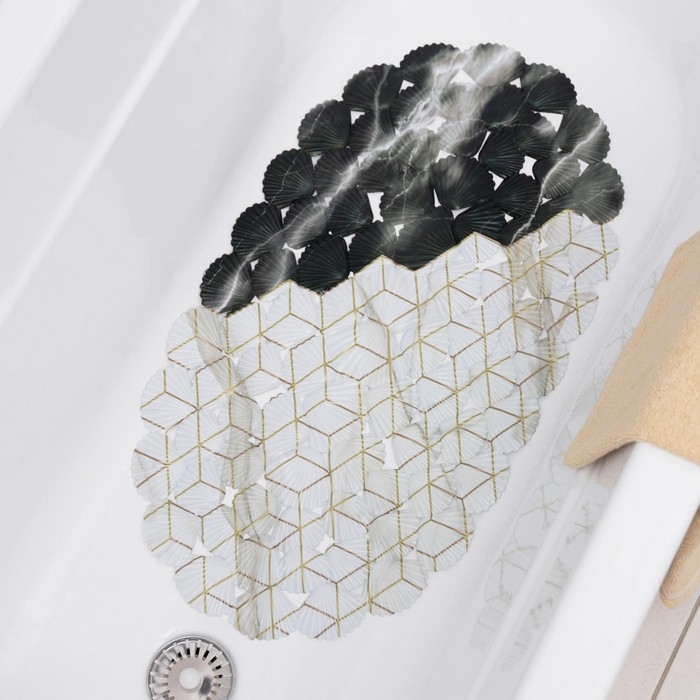 Коврик противоскользящий в ванну на присосках Доляна &laquo;Бурлеск&raquo;, 35&times;65 см