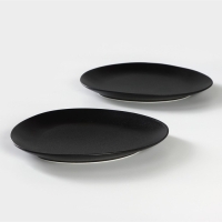 Набор тарелок фарфоровых Magistro Carbon, 26&times;23 см, цвет чёрный