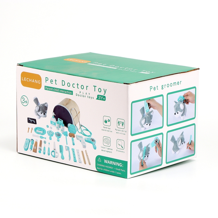 Детский набор доктора &laquo;Ветеринар&raquo;, 20 деталей+собака+сумка, 19х24х15 см